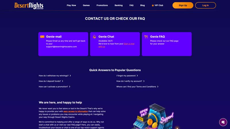 desert-nights-casino support screenshot