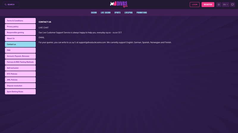 divas-luck support screenshot