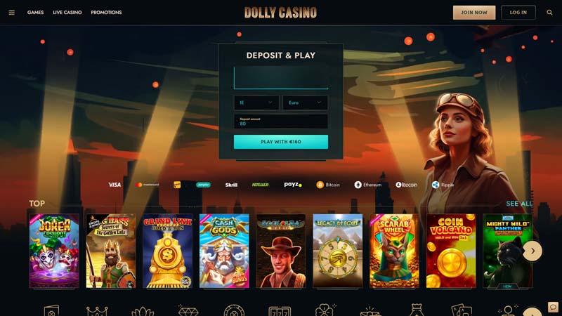 dollycasino lobby screenshot