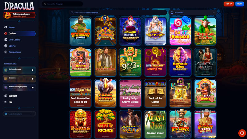dracula slots screenshot