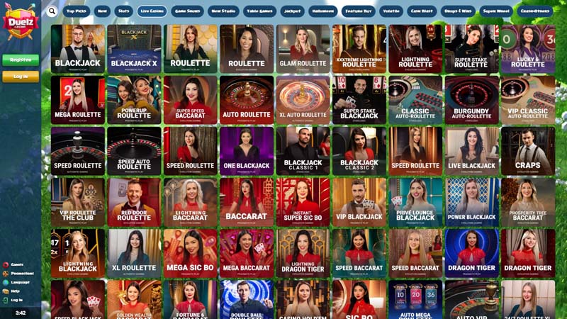 duelz-casino live screenshot