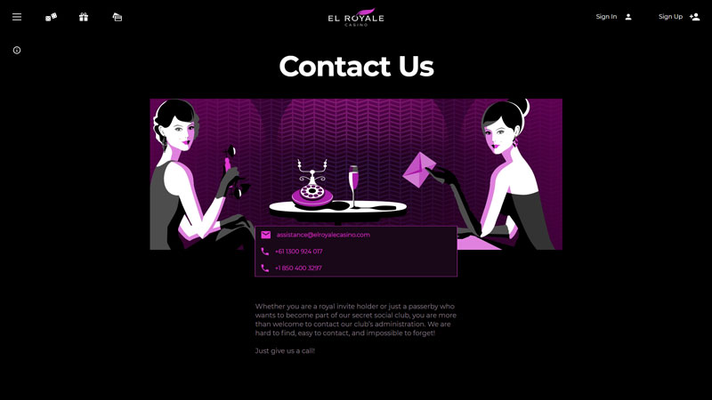 el-royale support screenshot