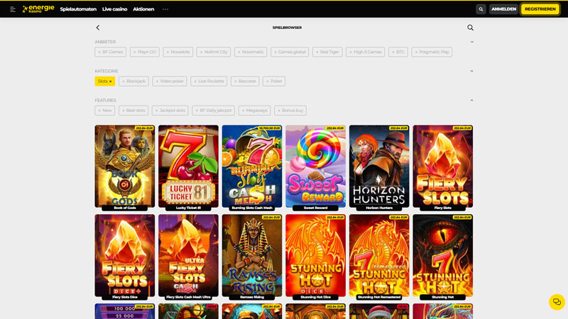 energiekasino slots screenshot