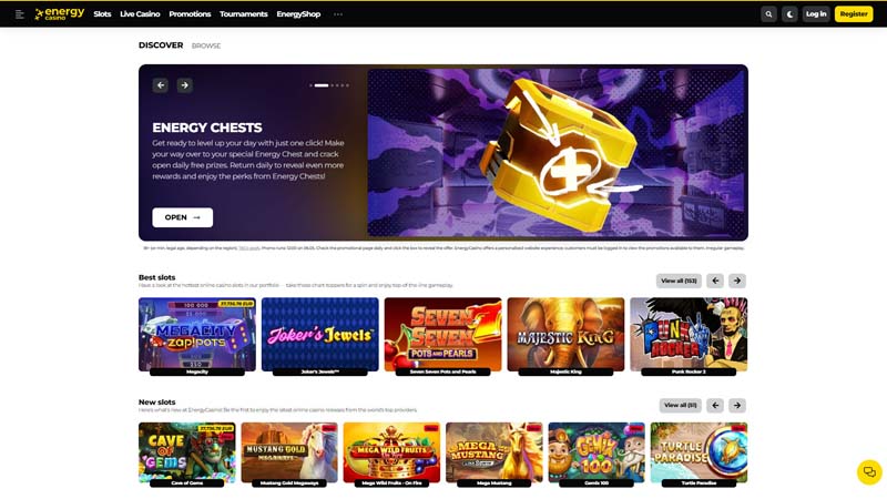 energycasino lobby screenshot