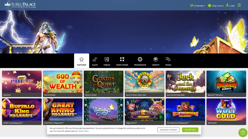 euro-palace-casino lobby screenshot