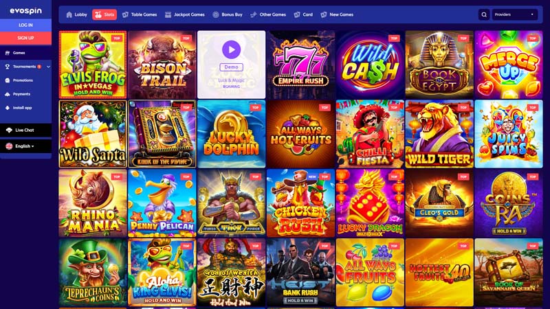 evospin slots screenshot