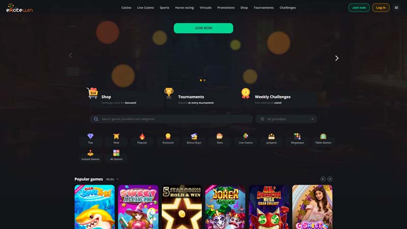 excitewin lobby screenshot