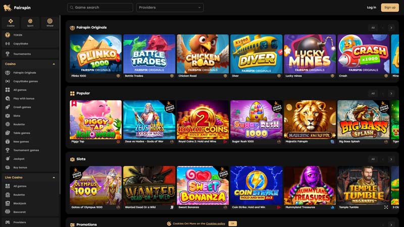 fairspin lobby screenshot