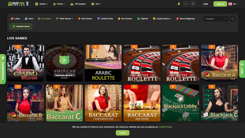 fastpay-casino live screenshot