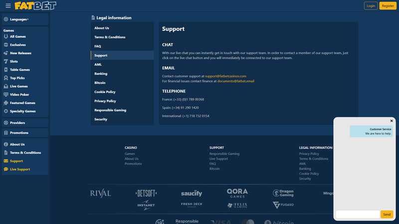 fatbet support screenshot