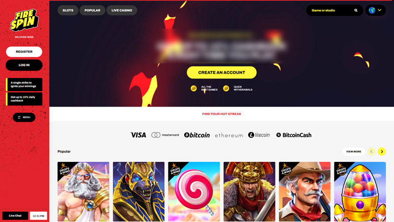 firespin lobby screenshot