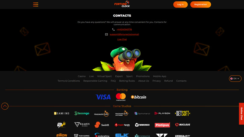 fortune-clock support screenshot