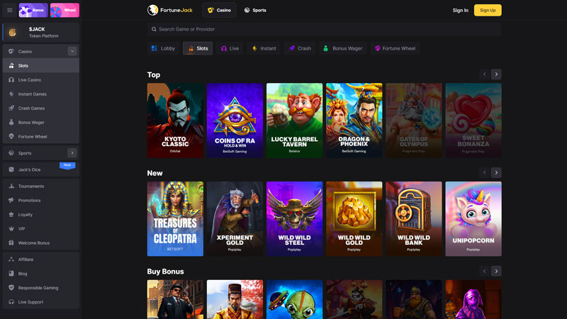 fortunejack slots screenshot