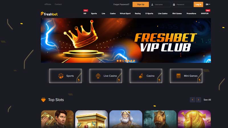 freshbet lobby screenshot