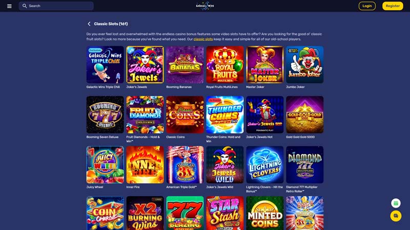 galactic-wins slots screenshot