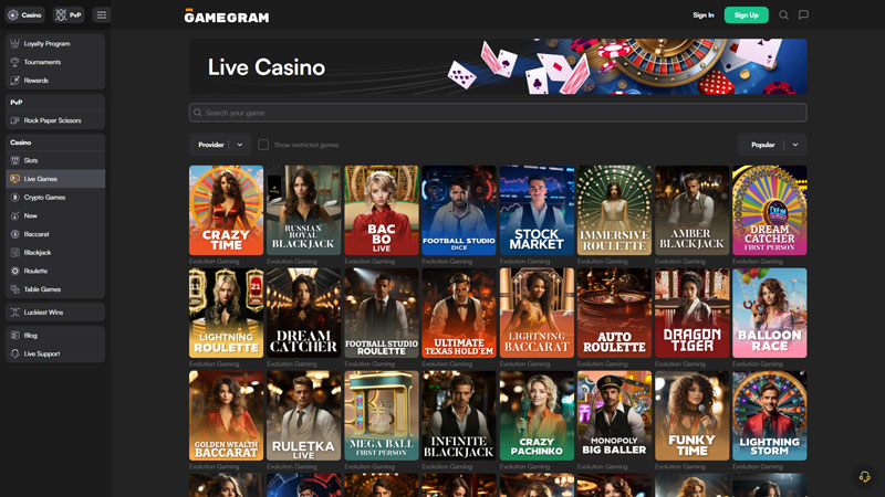 gamegram live screenshot