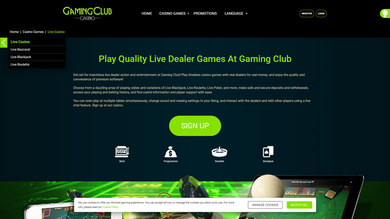 gaming-club-casino live screenshot
