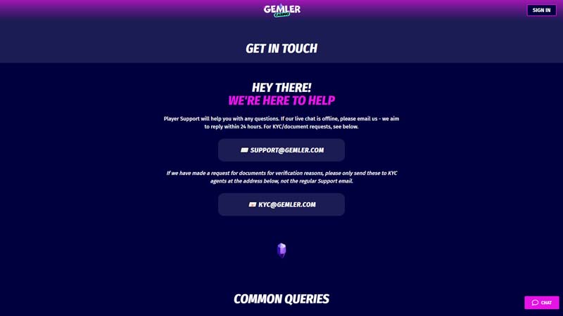 gemler support screenshot