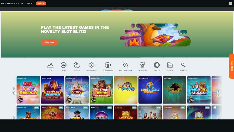 golden-reels lobby screenshot