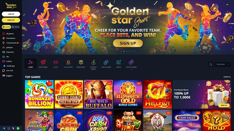 golden-star-casino lobby screenshot