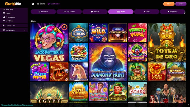 gratowin-casino slots screenshot