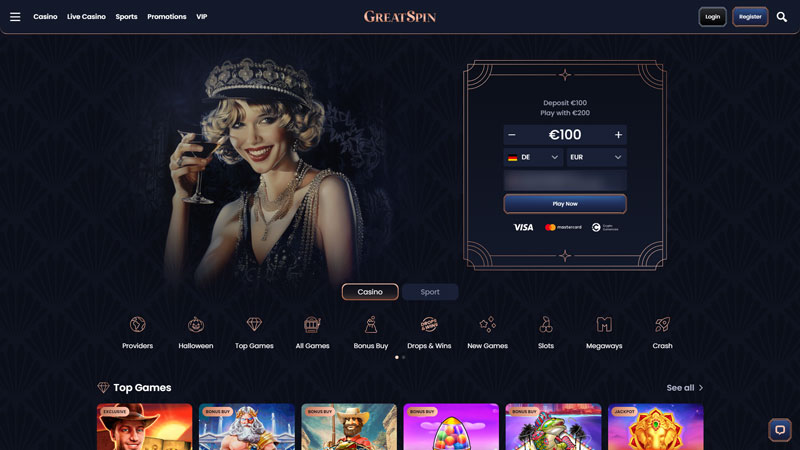 greatspin lobby screenshot