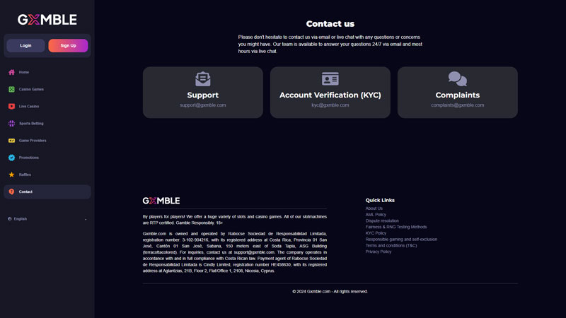 gxmble support screenshot