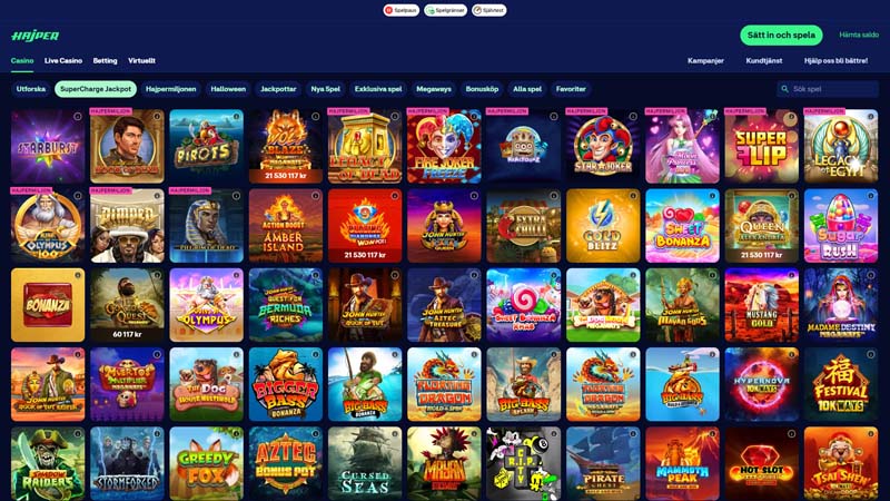 hajper-casino slots screenshot