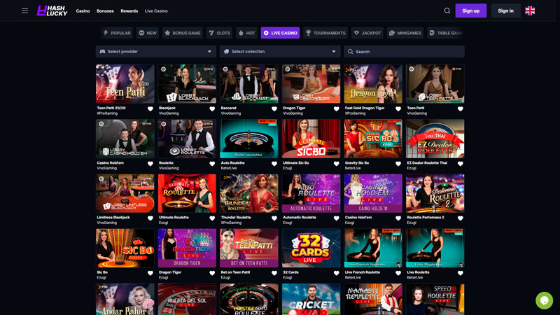 hashlucky live screenshot