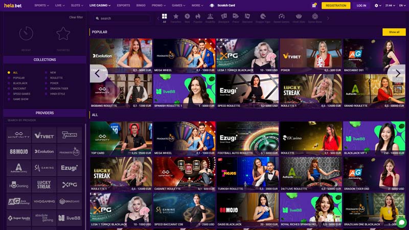 helabet live screenshot