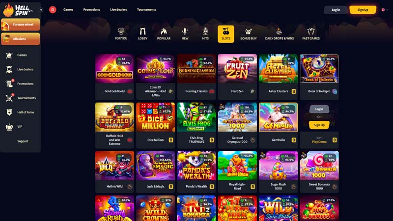 hell-spin slots screenshot