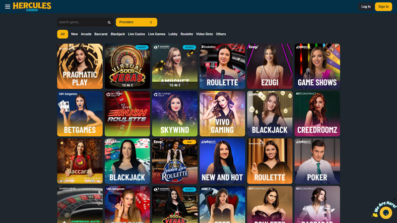 hercules-casino live screenshot