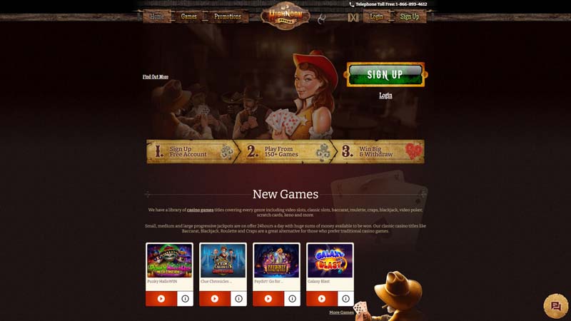 highnoon-casino lobby screenshot