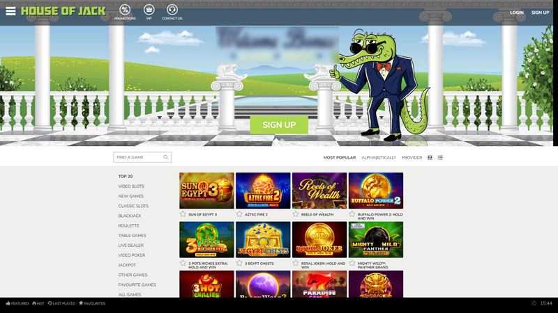 house-of-jack-casino lobby screenshot