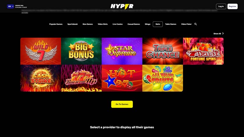 hyper-casino slots screenshot