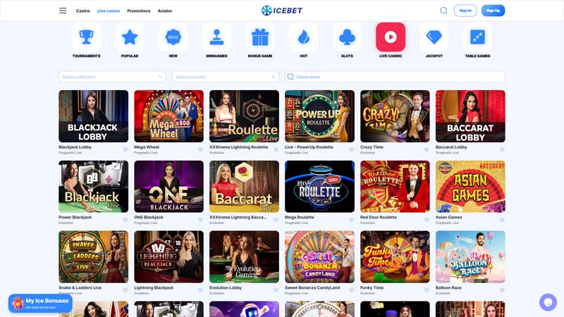 icebet live screenshot