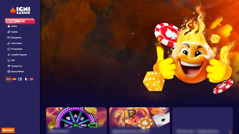 igni-casino lobby screenshot