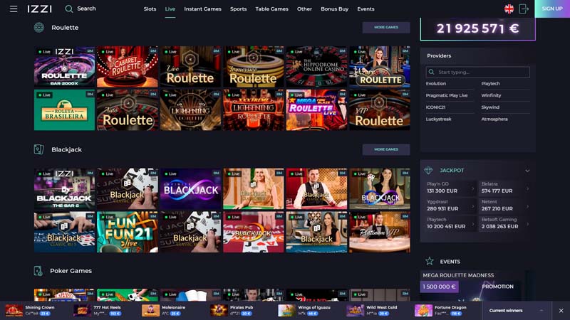 izzi live screenshot