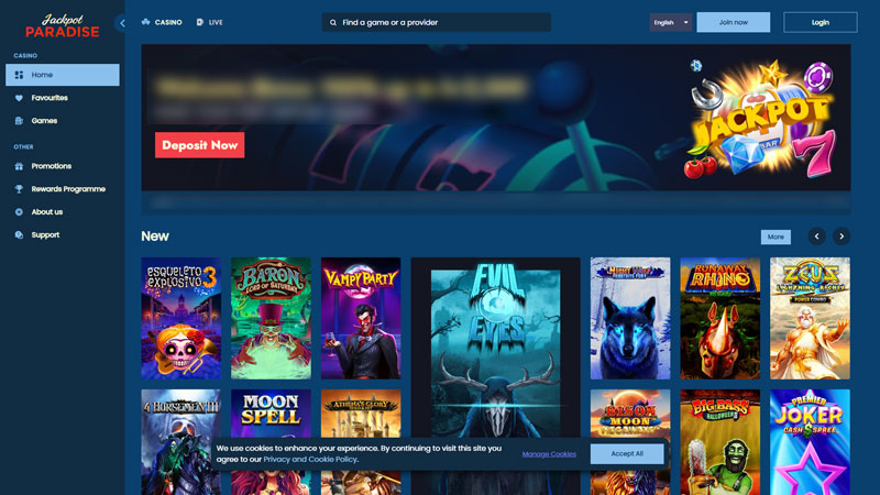 jackpot-paradise-casino lobby screenshot