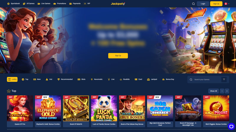 jackpoty lobby screenshot