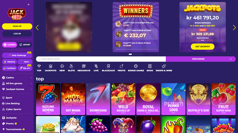 jacktop lobby screenshot