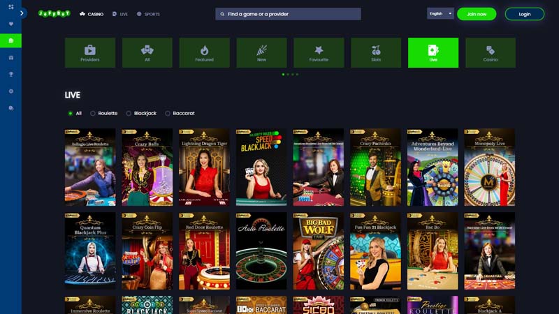 jeffbet live screenshot