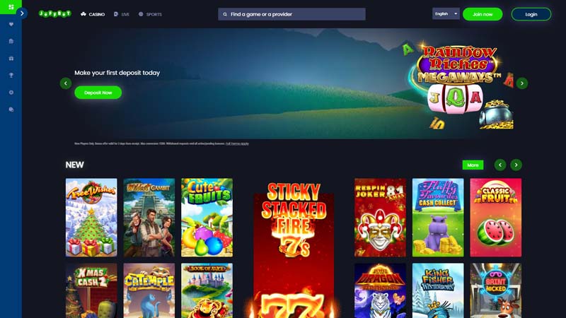 jeffbet lobby screenshot