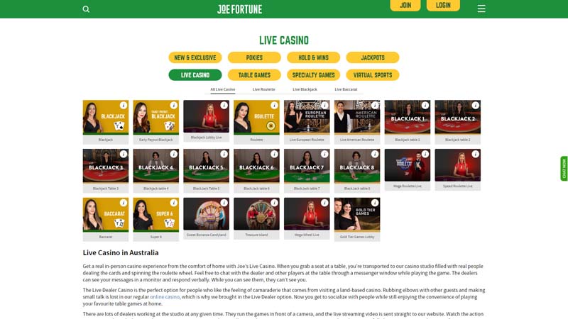 joe-fortune live screenshot