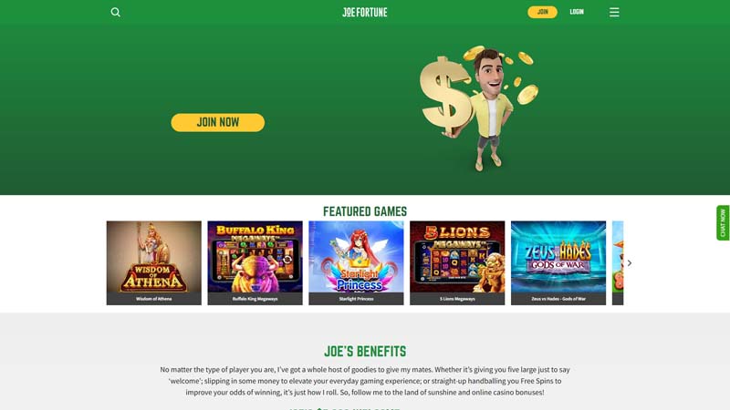 joe-fortune lobby screenshot