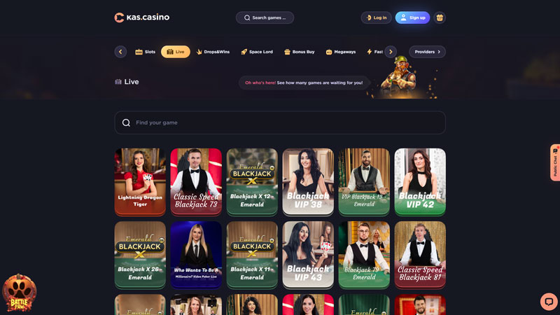 kas-casino live screenshot