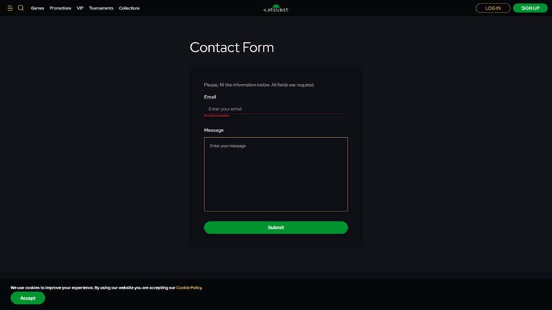 katsubet support screenshot