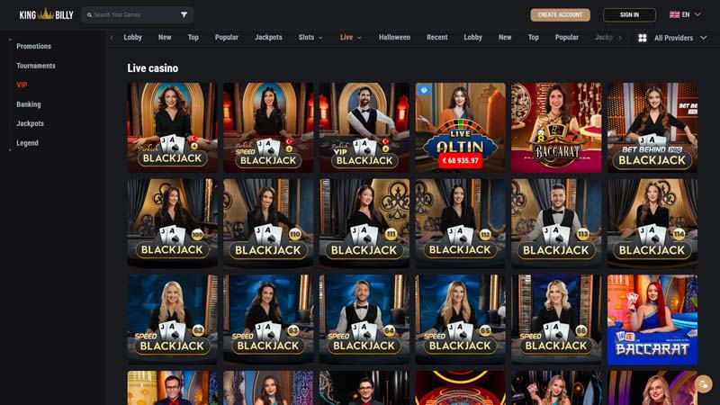 king-billy-casino live screenshot