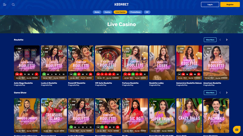 kodabet live screenshot