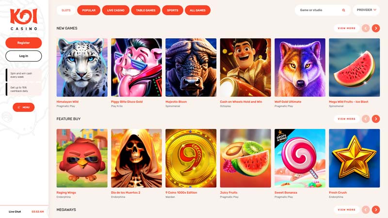 koicasino slots screenshot